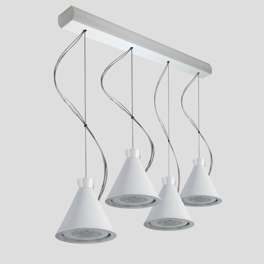 COLGANTE TESTA CON RÉGOLA X4 LUCES